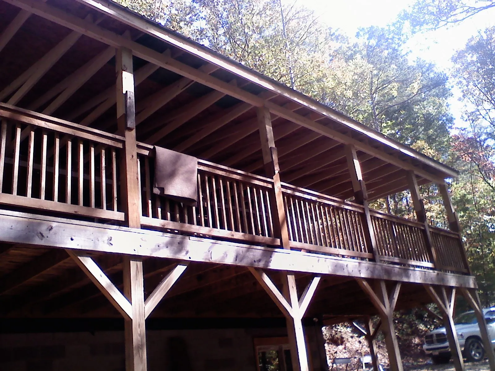 Timber framing under a new elevated porch and deck — Roof Leak Repair in Brandywine by Roofing Brothers